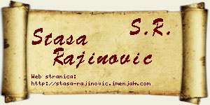 Staša Rajinović vizit kartica